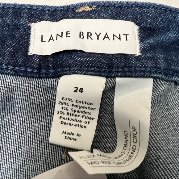 Lane Bryant Girlfriend Patch Mid Rise Plus Size Cropped Jeans Size 24 - Picture 10 of 11
